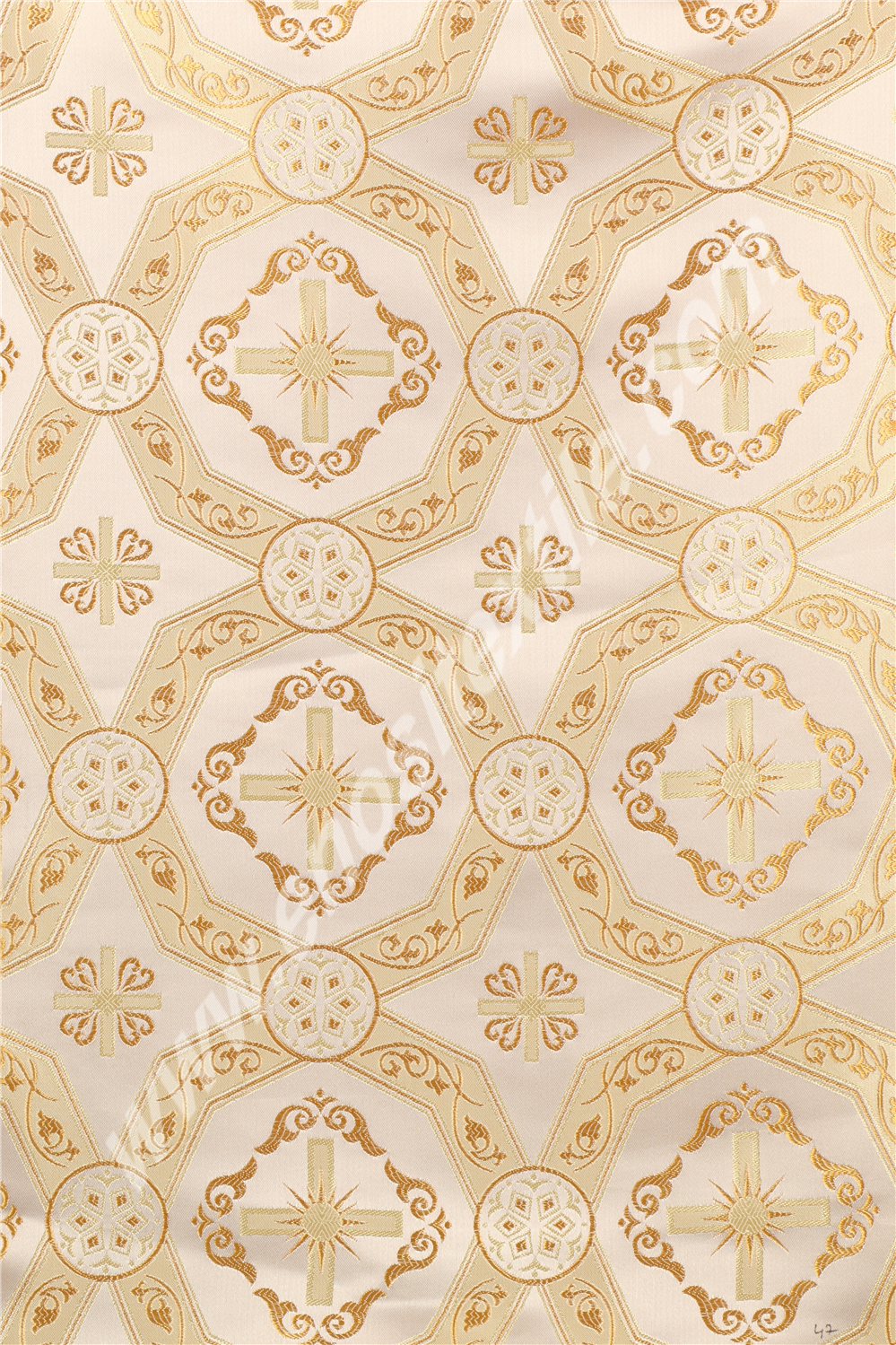 KL-047 White-Light Gold Brocade Fabrics